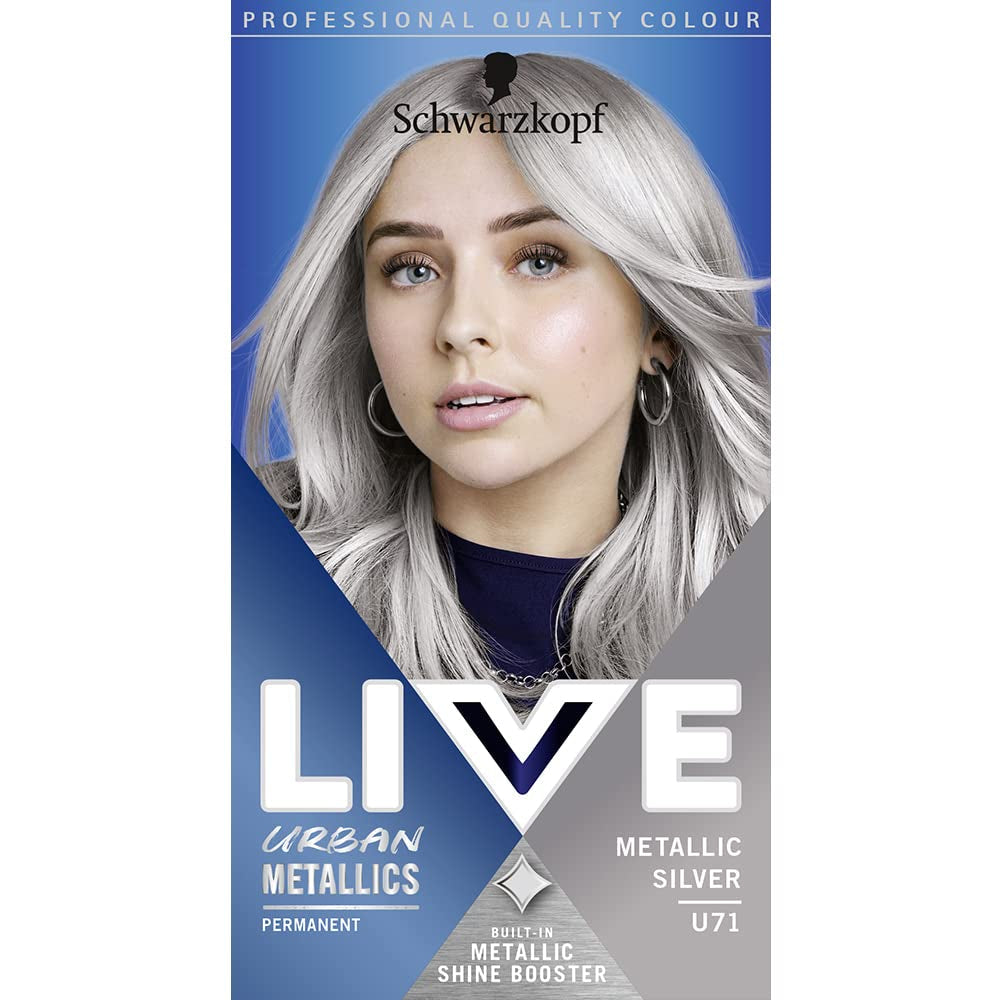 Schwarzkopf LIVE U67 Blue Mercury, 100 ml Vopsea pentru par Naty Shop Argint metalic 1 bucată (pachet de 1)