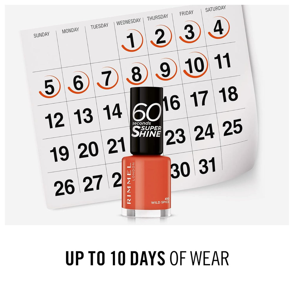 Rimmel 60 Seconds Super Shine Nagellack, 410 Wild Spice, 8 ml