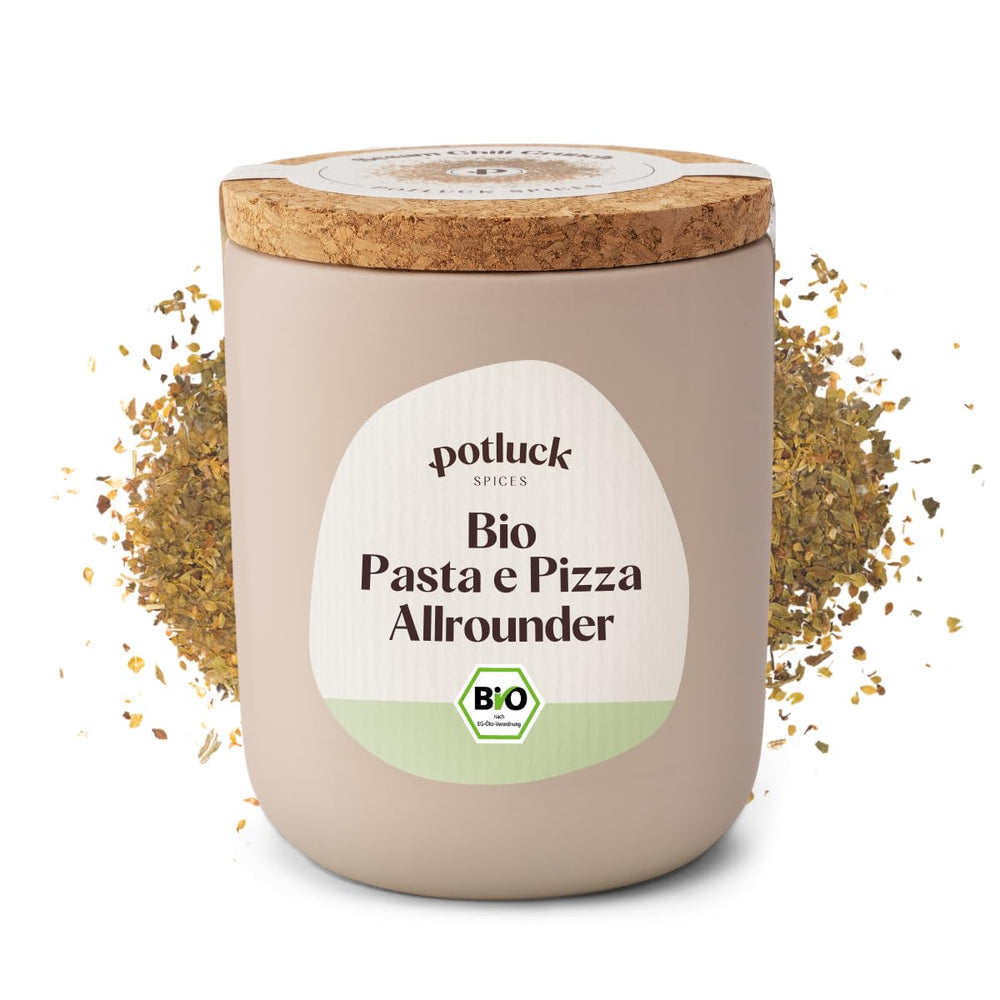 Potluck | Bio Sizilianisches Zitronensalz | Gewürzsalz für Fisch, Meeresfrüchte, Gemüse, Salat und Dressings | 140g im Keramiktopf