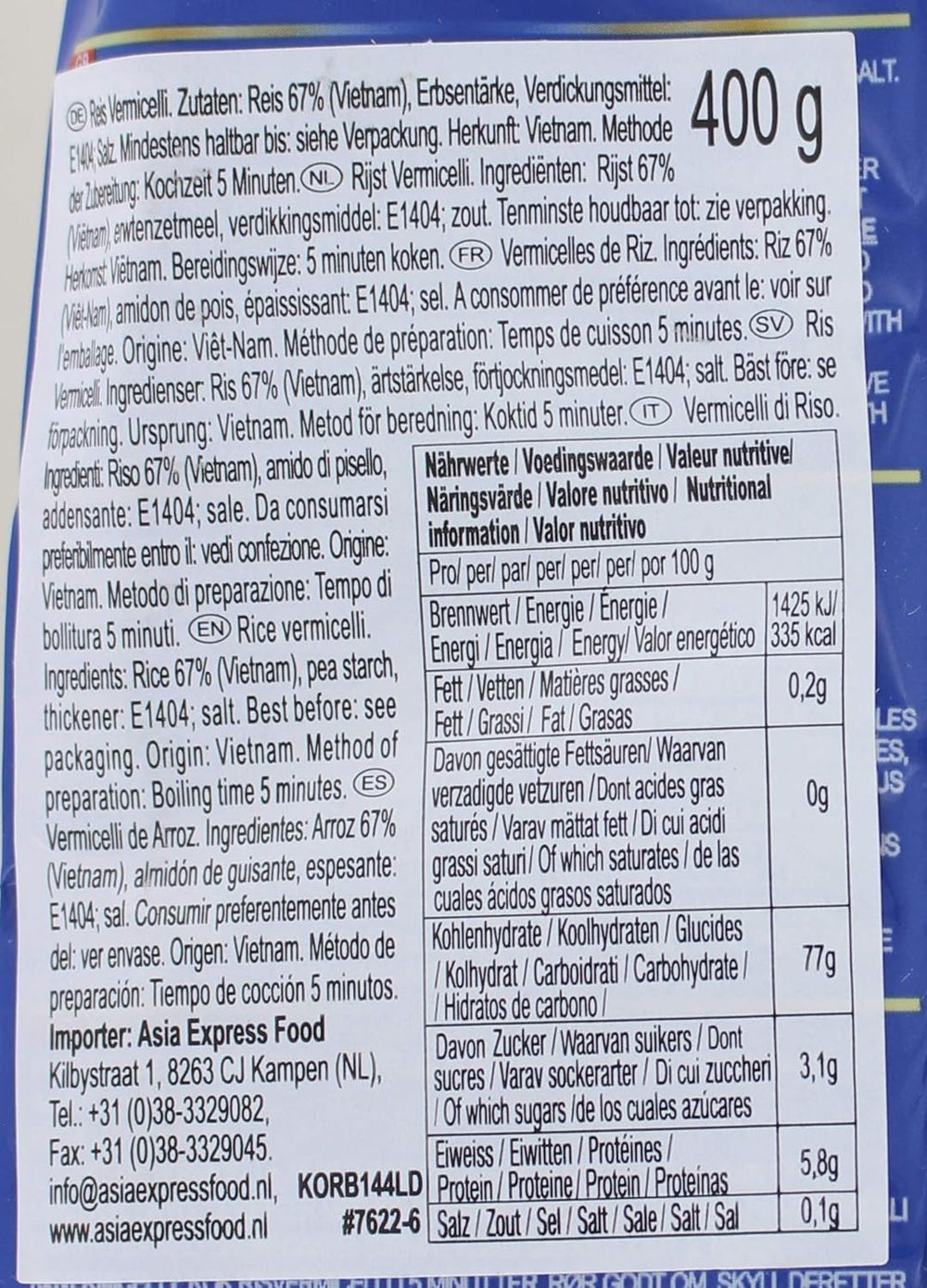 ACECOOK - ODER Reisnudeln - (1 X 400 GR)