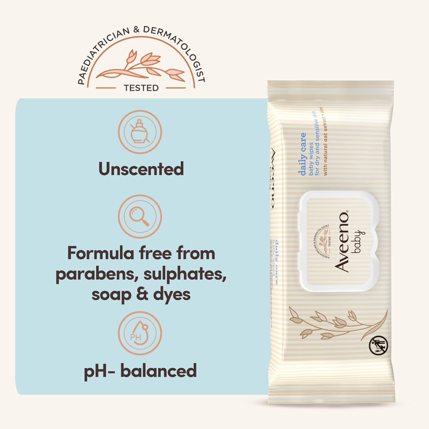 Daily Care Feuchttücher, reinigt sanft und effektiv empfindliche Haut, Baby Essentials, weiß, 12 Stück (insgesamt 864 Tücher)