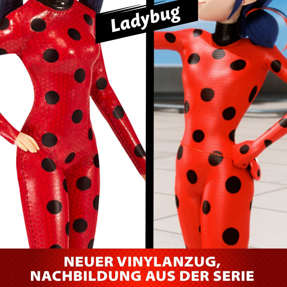 BANDAI - Figur - Miraculous Ladybug - Ankleidepuppe - 26 cm - Ladybug mit ihrem Yoyo im Telefonmodus - Neues Kostüm mit Vinyl-Effekt - P50028