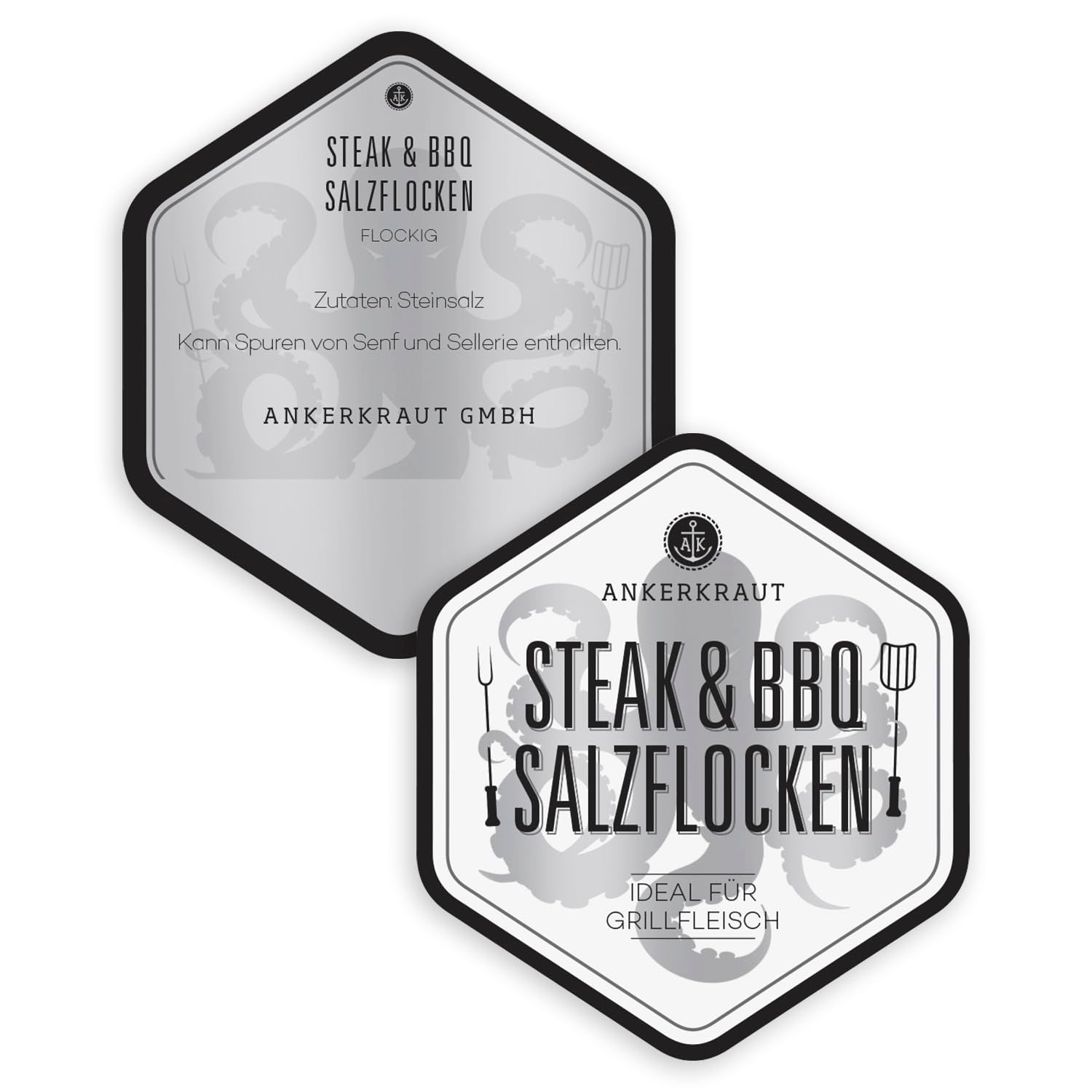 Ankerkraut Steak & BBQ Salzflocken, zum Verfeinern von Steaks, Salaten oder auch Süßspeisen, 190g im Streuer