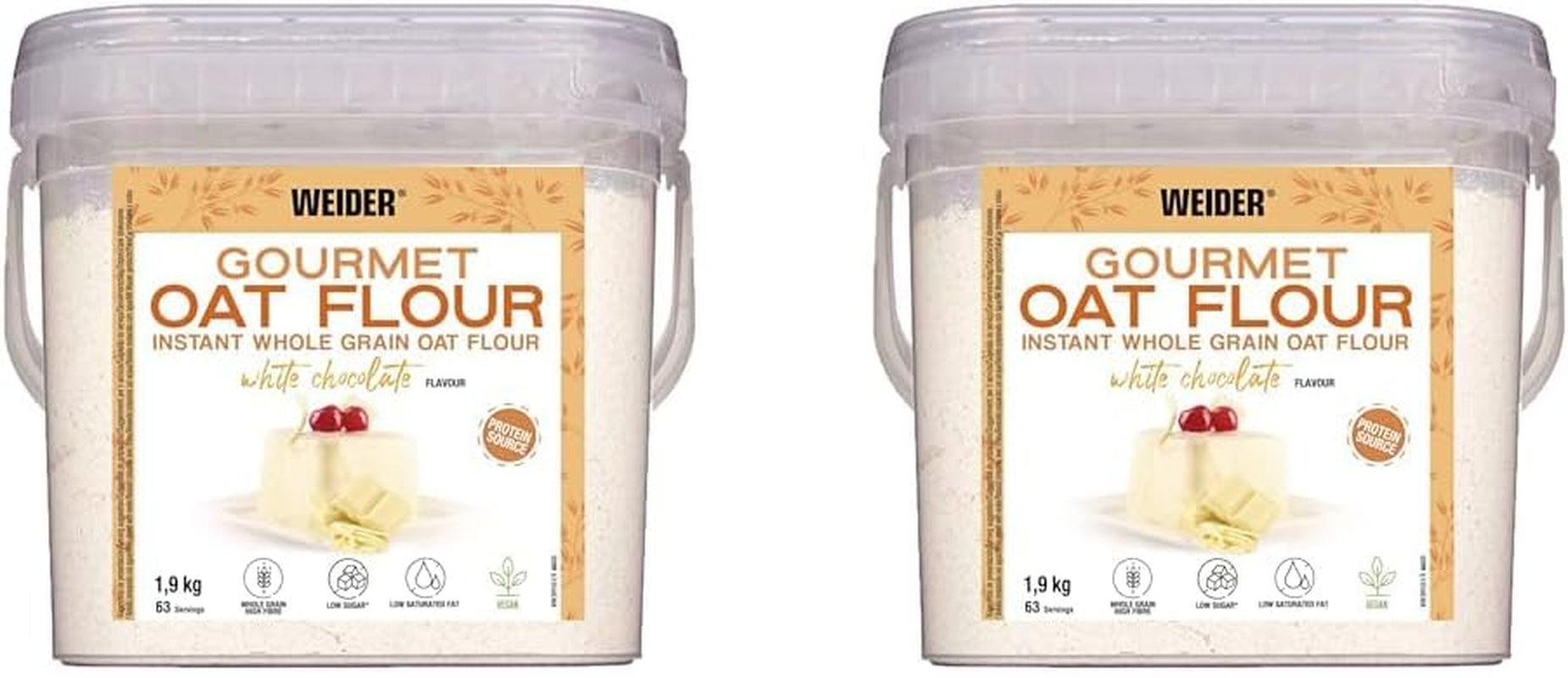 Weider Gourmet Haferflocken (1,9 kg) Brownie-Geschmack. Vollkorn-Haferflocken. Proteinquelle mit niedrigem Zuckergehalt.