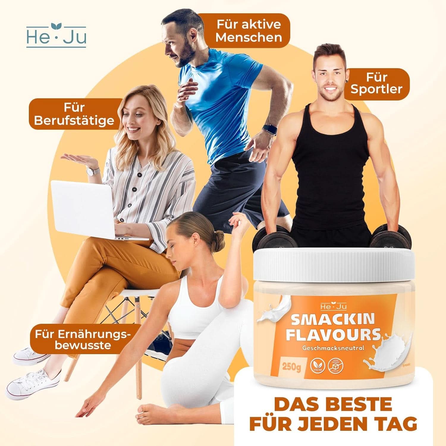 He-Ju, Pulver mit neutralem Geschmack, 250 Gramm Aromen Naty Shop