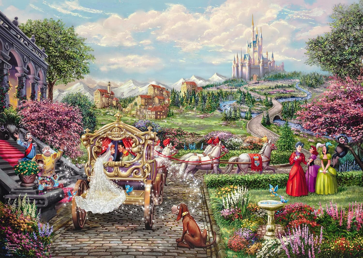 Schmidt Spiele 58038 Disney, Cenusareasa fericita pentru totdeauna, Thomas Kinkade, puzzle jigsaw 1000 piese, multicolor Puzzle Naty Shop