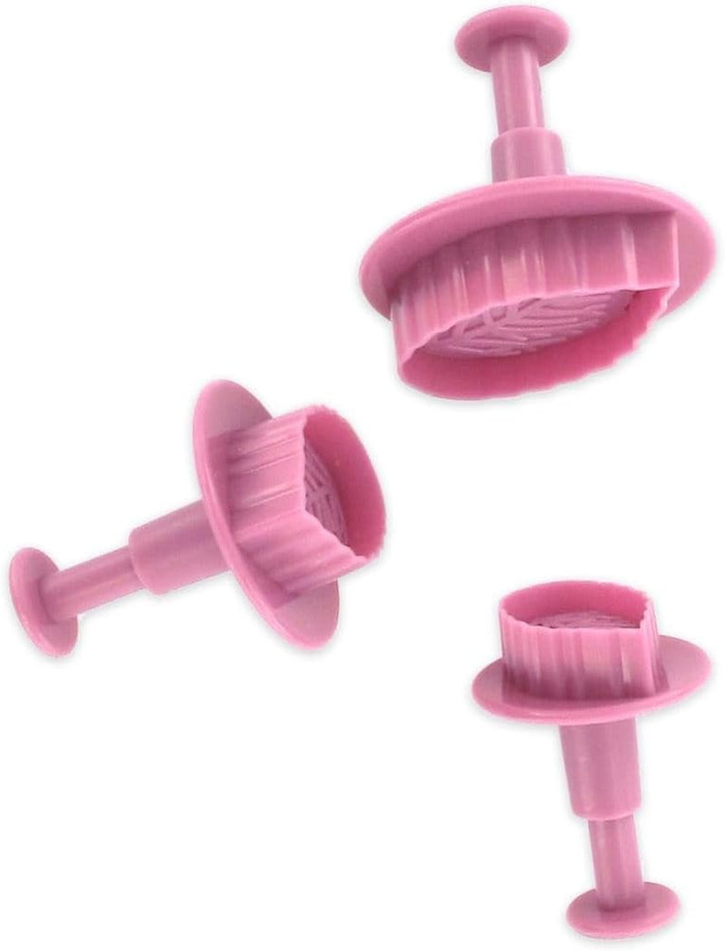 Set de forme pentru biscuiți Zenker „Frunză” 3 piese SWEET SENSATION, Formă pentru biscuiți cu ștampilă (Culoare: Roz înghețat), Cantitate: 1 set, 3 piese