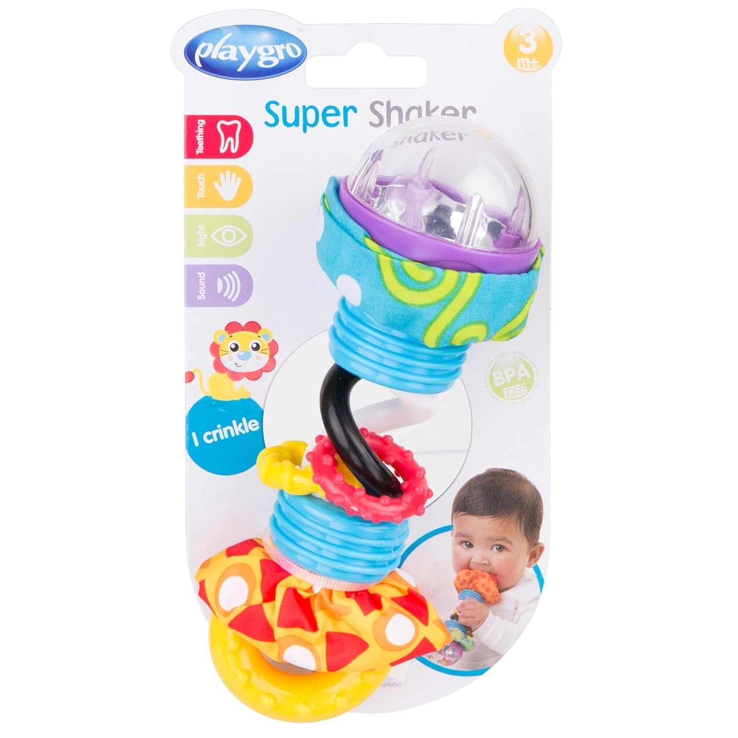Playgro Rattle Super Shaker - minge zornăitoare pentru bebeluși - minge zornăitoare - minge zornăitoare pentru copii - minge zornăitoare - abilități motorii - jucărie pentru bebeluși - abilități motorii pentru bebeluși - colorat Jucarii Bebe Naty Shop