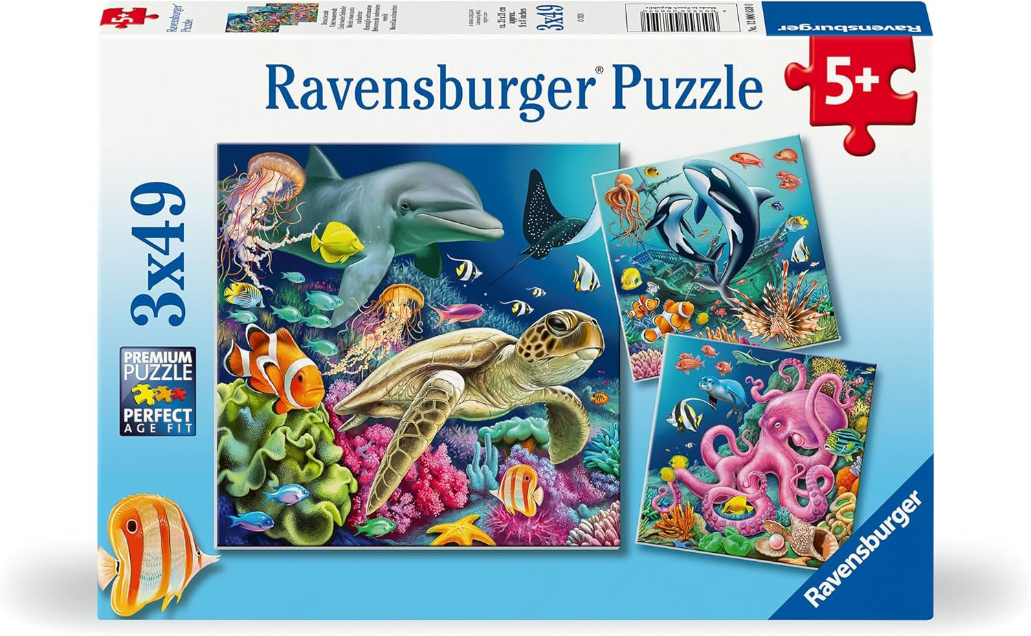 Ravensburger Kinderpuzzle - 12000859 Bezaubernde Unterwasserwelt - 3X49 Teile Puzzle für Kinder ab 5 Jahren Puzzle Naty Shop Standardtitel