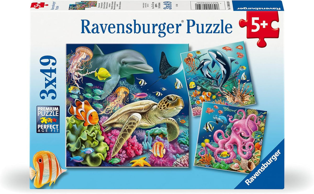 Ravensburger Kinderpuzzle - 12000859 Bezaubernde Unterwasserwelt - 3X49 Teile Puzzle für Kinder ab 5 Jahren Puzzle Naty Shop Standardtitel