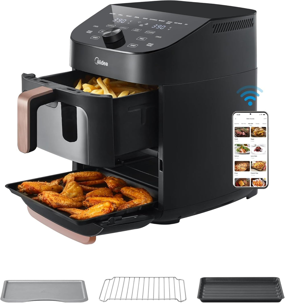 Midea Heißluftfritteuse 2L, 1150W Airfryer, ölfrei, Heißluftfritteuse, automatische Abschaltfunktion Haushaltsgeräte Naty Shop 11L