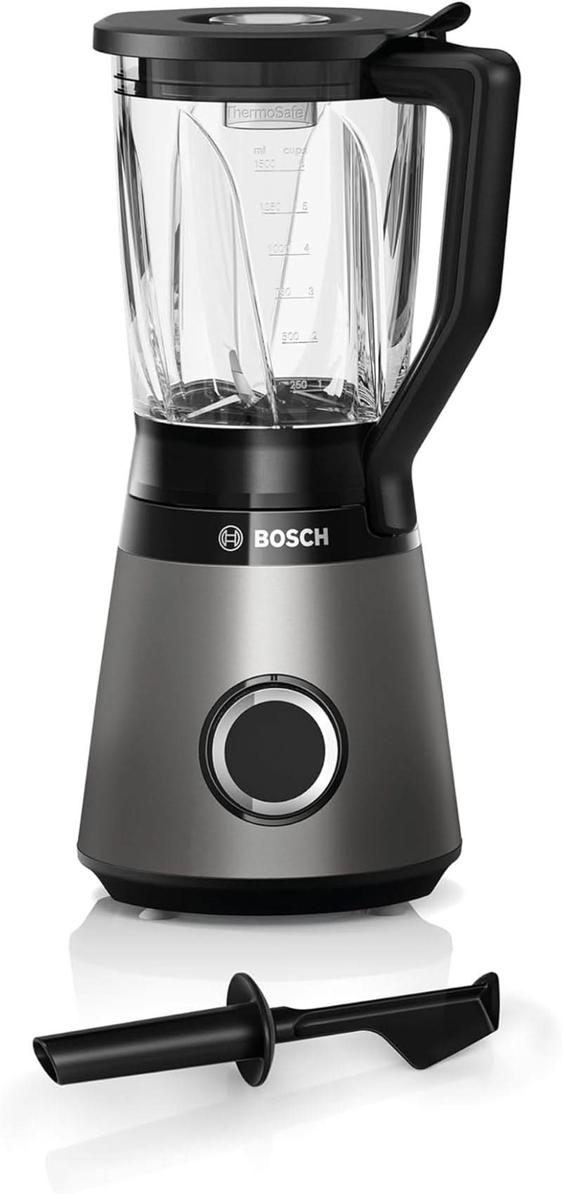 Bosch Standmixer Vitapower Serie 4 MMB6172SN, Verbesserte Version, 10 Jahre Motorgarantie, Edelstahl-Klingen, 1.5L Glasbehälter, Spülmaschinenfeste Teile, 30.000 U/Min, 1200 W, Silver Kitchen Naty Shop
