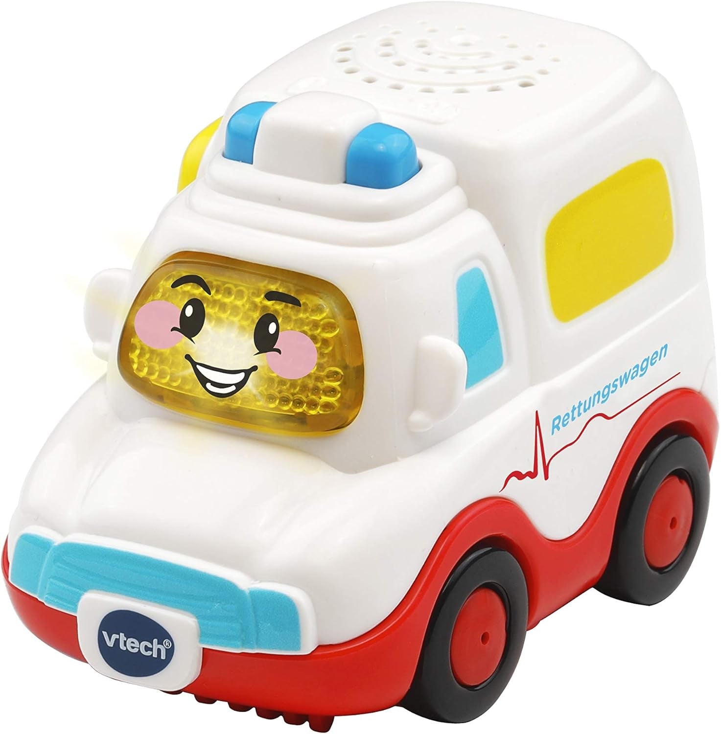 Vtech TUT TUT Baby Flitzer - Ambulanță - Mașină de jucărie cu muzică, buton luminos, propoziții și sunete interesante - Pentru copii cu vârsta cuprinsă între 1-5 ani, 8,8 x 5,5 x 7 cm Jucarii Bebe Naty Shop