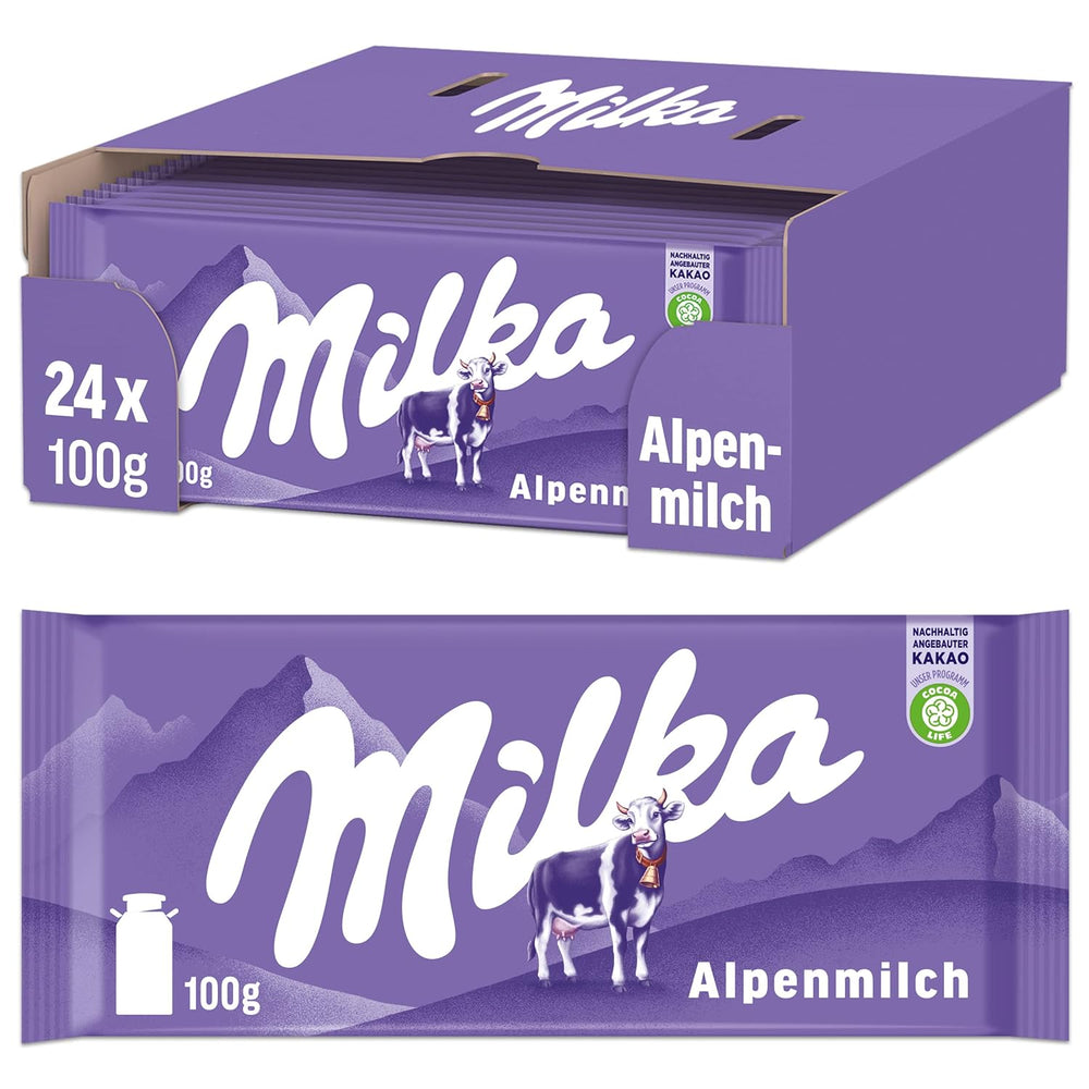 Milka Cow Spots – Alpenmilchschokolade mit weißer Schokolade im Kuhspot-Design – 24 x 90g