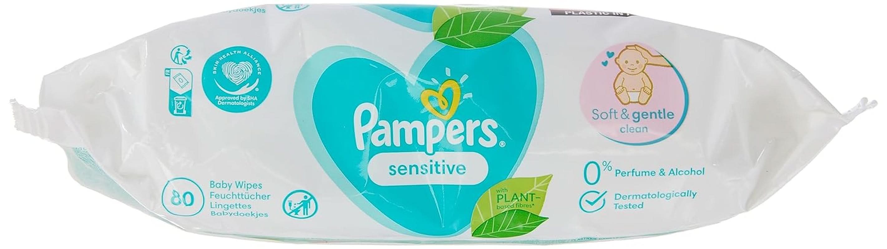 Pampers Sensitive Feuchttücher, 80 Tücher Baby-Feuchttücher Naty Shop