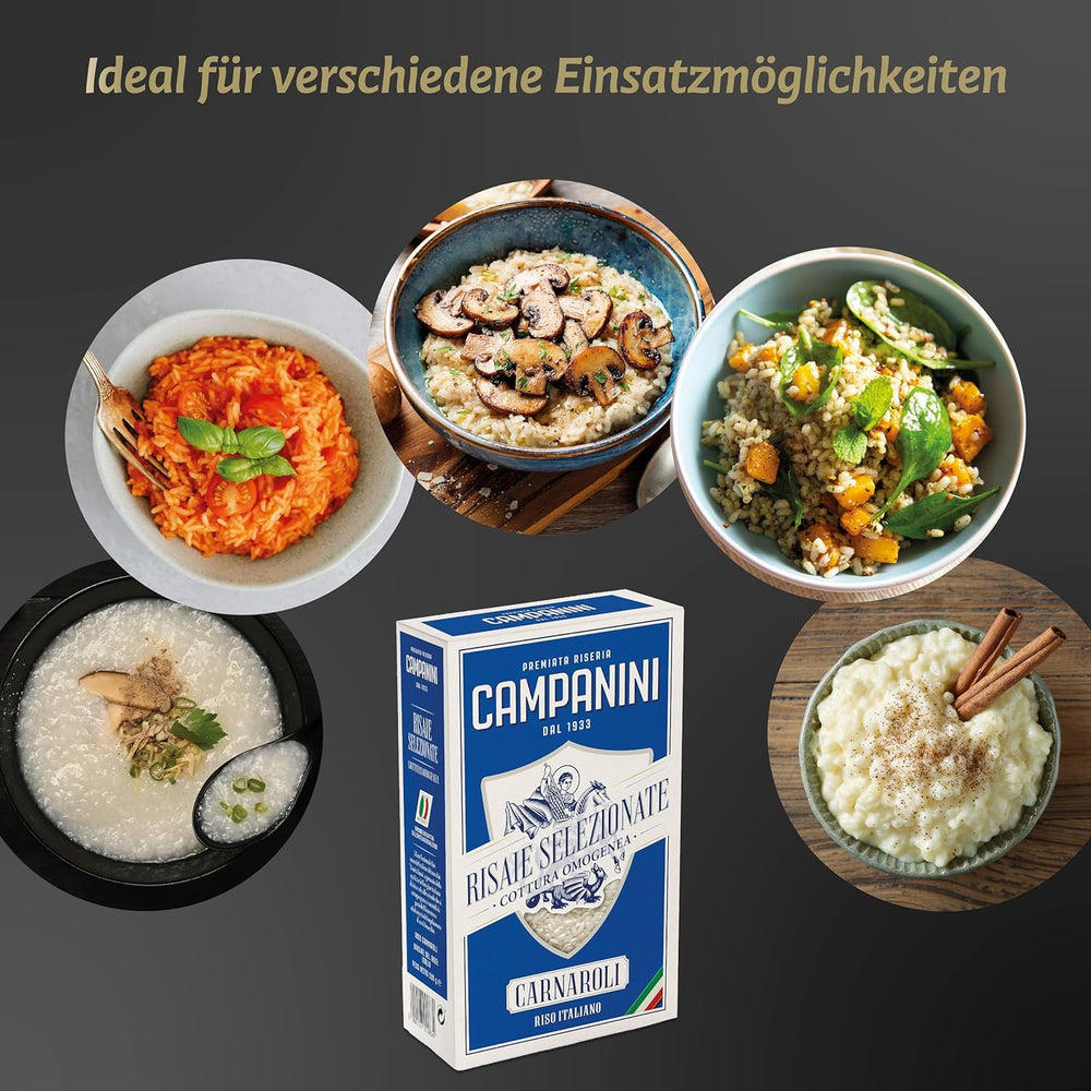 RISO CARNAROLI | Reisrisotto | 500 g aus Italien | Risottos und Suppen | RISERA CAMPANINI
