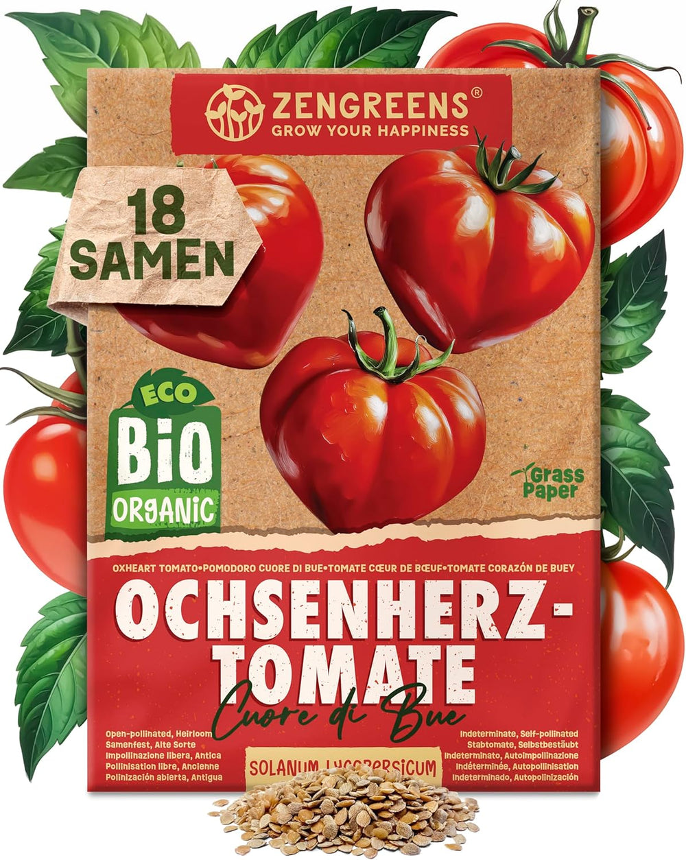 Bio-Tomatensamen im 10er-Set – 10 Tomatensamen für den einfachen Anbau im Garten, Balkon oder Hochbeet – Pflanzensamen – Setzlinge