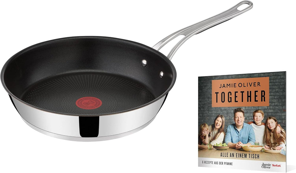 Tefal Jamie Oliver Cook'S Classics, Antihaftbeschichtung, induktionsgeeignet, ofenfest, Edelstahl, genieteter Griff. Töpfe und Pfannen Naty Shop Mit Rezeptheft „Together“ 28 cm Jo Cooks Classic