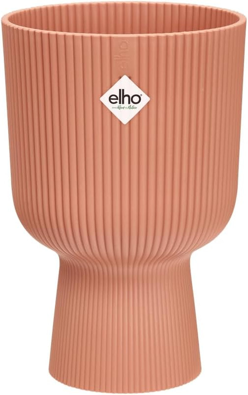 Ghiveci elho Vibes Fold Coupe 14 - Ghiveci de flori de interior - Plastic 100% reciclat - Ø 13,9 x H 21,0 cm - Alb/Alb mătăsos