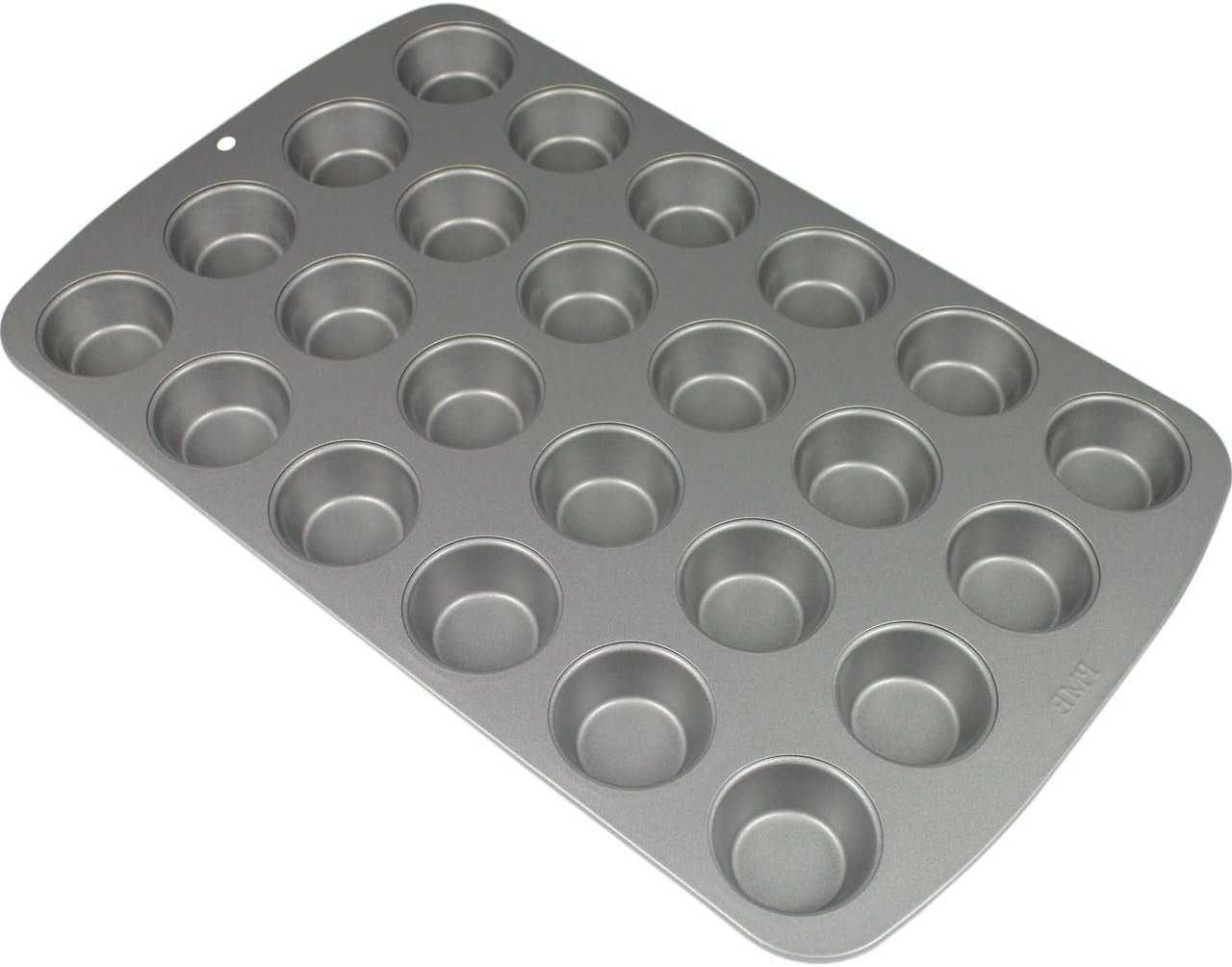 CSB111 Antihaftbeschichtete Mini-Muffinform Mit 24 Löchern Aus Karbonstahl, Edelstahl, Silber, 39,4 x 24,6 x 2,1 cm Formen und Tabletts zum Backen Naty Shop