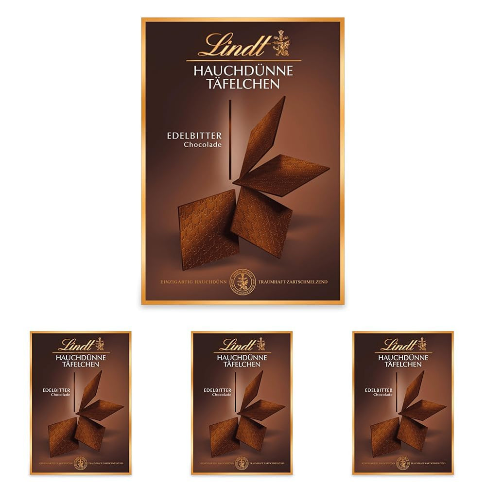 Lindt Chocolate Ultradünne dunkle Schokoladenriegel | 125 g | Ultradünne Tafeln feinster dunkler Schokolade | Besonders dünn und fein | Schokoladengeschenk (1 Packung)