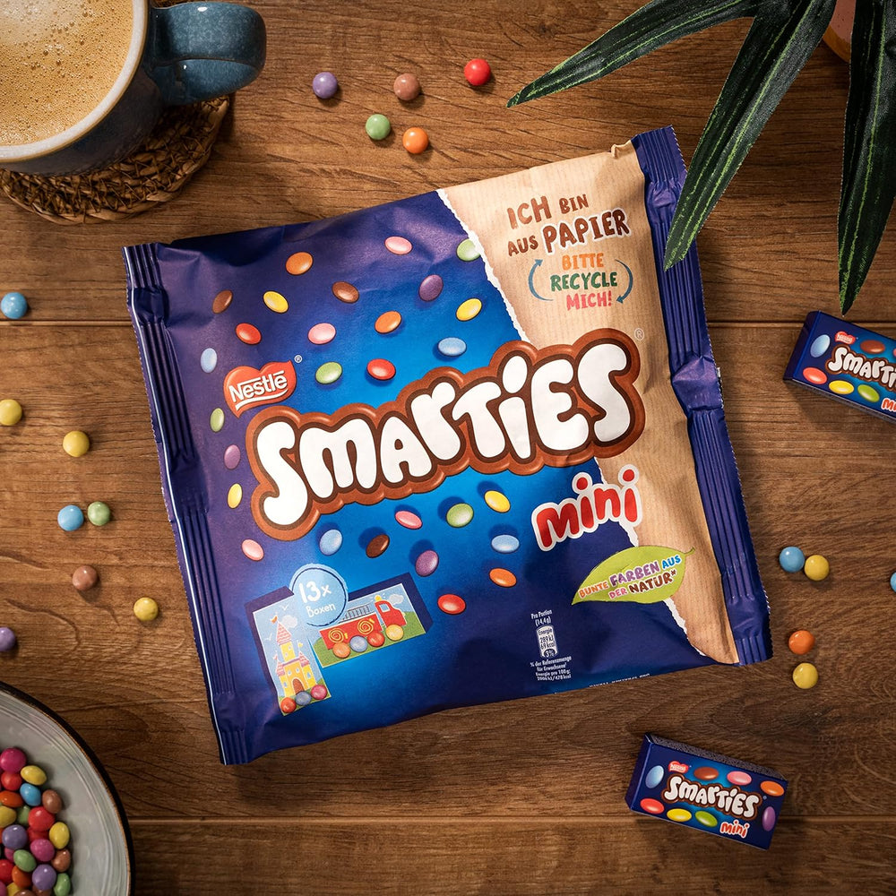 Nestlé SMARTIES Mini, einzeln verpackte kleine Linsen mit Milchschokolade, 3er-Pack (1 x 187 g)