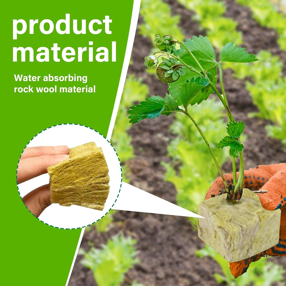 100 Stück Steinwolle Anzucht Würfel 2,5x2,5x2,5CM Rockwool Cube Anzuchtmatte Steinwolle Anbau Hydrokultur Umpflanzen für Bodenlose Anzucht Setzlinge Stecklinge Klonpflanzen