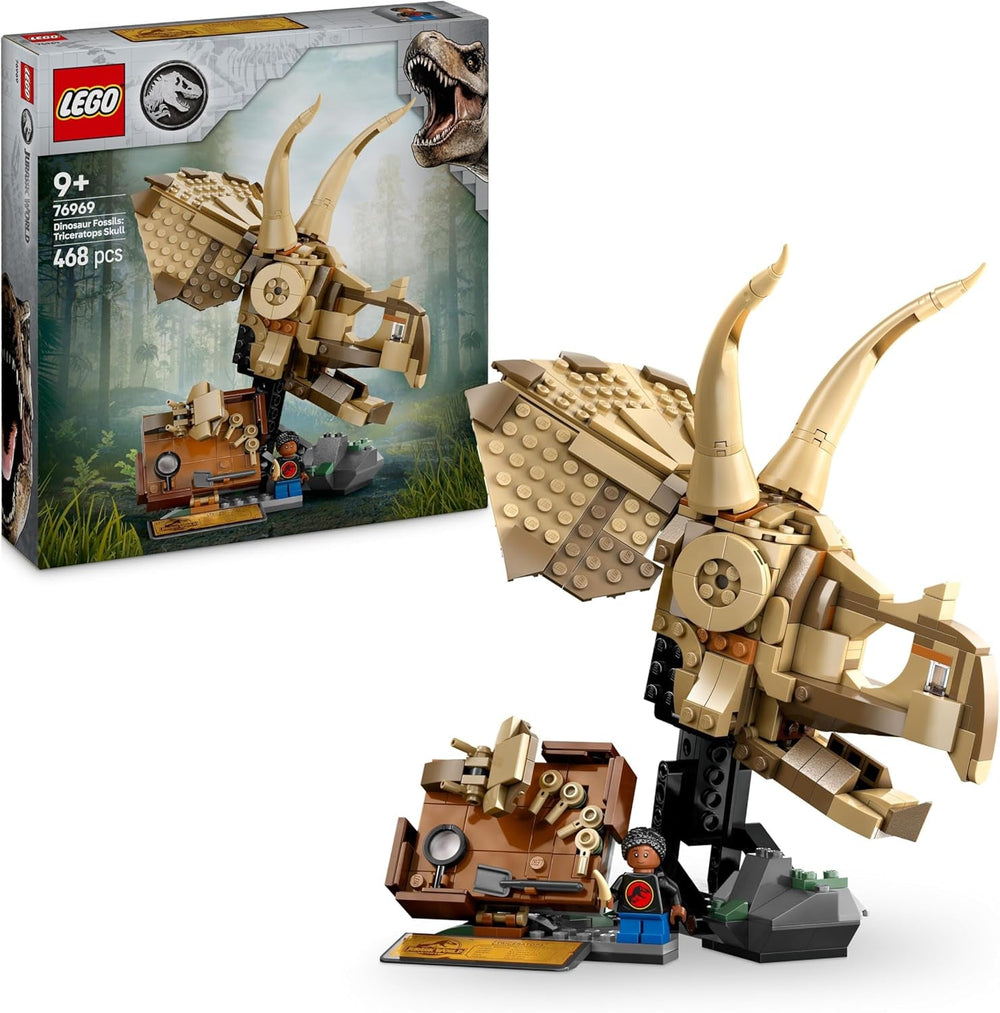 LEGO Jurassic World Dinosaurierfossilien: Triceratops-Schädelmodell, Dinosaurierspielzeug für Jungen und Mädchen ab 9 Jahren, Geschenk für Kinder und Fans Jurassic World 76969 Bausets Besuchen Sie den LEGO-Store Standardtitel