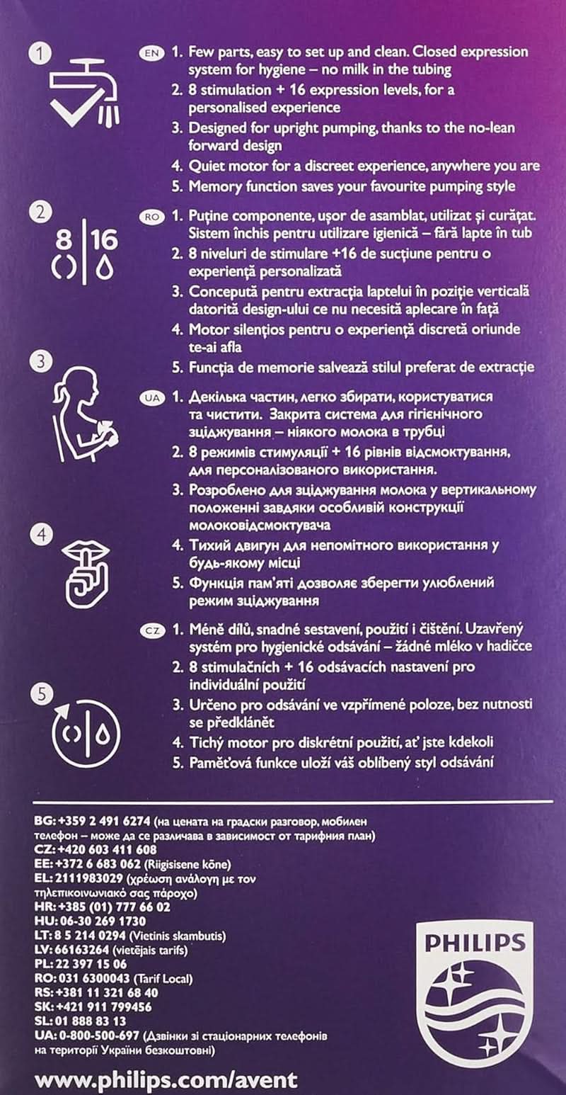 Elektrische Milchpumpe Philips Avent (Modell SCF395/11) Zubehör Essen und Stillen Bebe Naty Shop