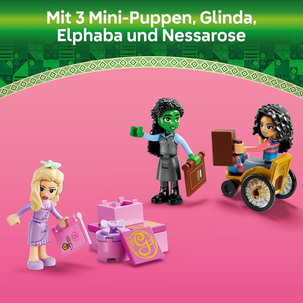 LEGO Wicked Glinda, Elphaba und Nessarose an der Shiz University, Segelboot und 3 Figuren, Spielzeugboot, Geschenk für Mädchen und Jungen ab 7 Jahren, Puppenhausliebhaber, 75681 Bausets. Besuchen Sie den LEGO-Store