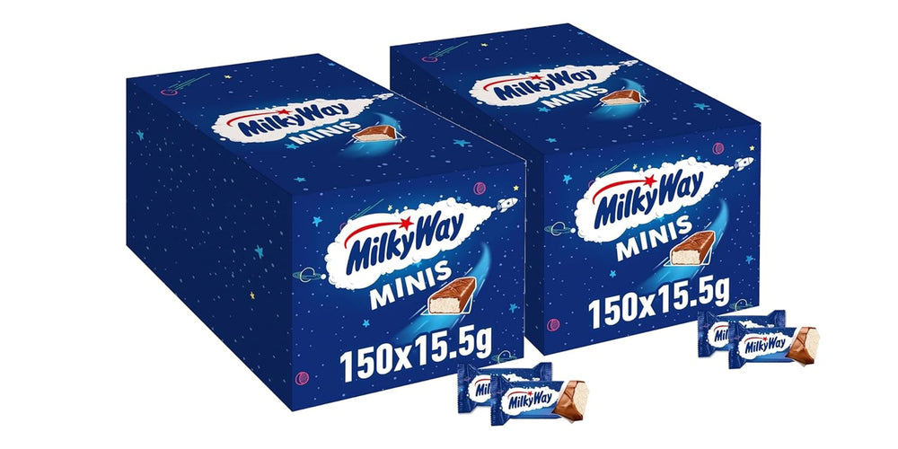 Mini-Schokoriegel, Schokoladen-Großpackung, leichte Milchcreme, 150 x 15,5 g, 2,3 kg