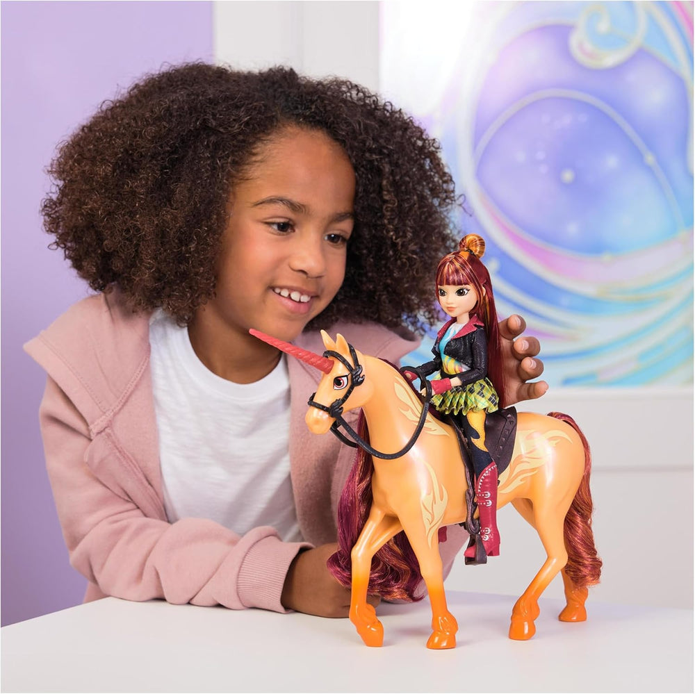 Păpușa Valentina de la Unicorn Academy - păpușa originală din popularul serial Netflix, cu o înălțime de 24 cm și 5 accesorii pentru jocuri de rol imaginative, pentru copii cu vârsta de 4 ani și peste