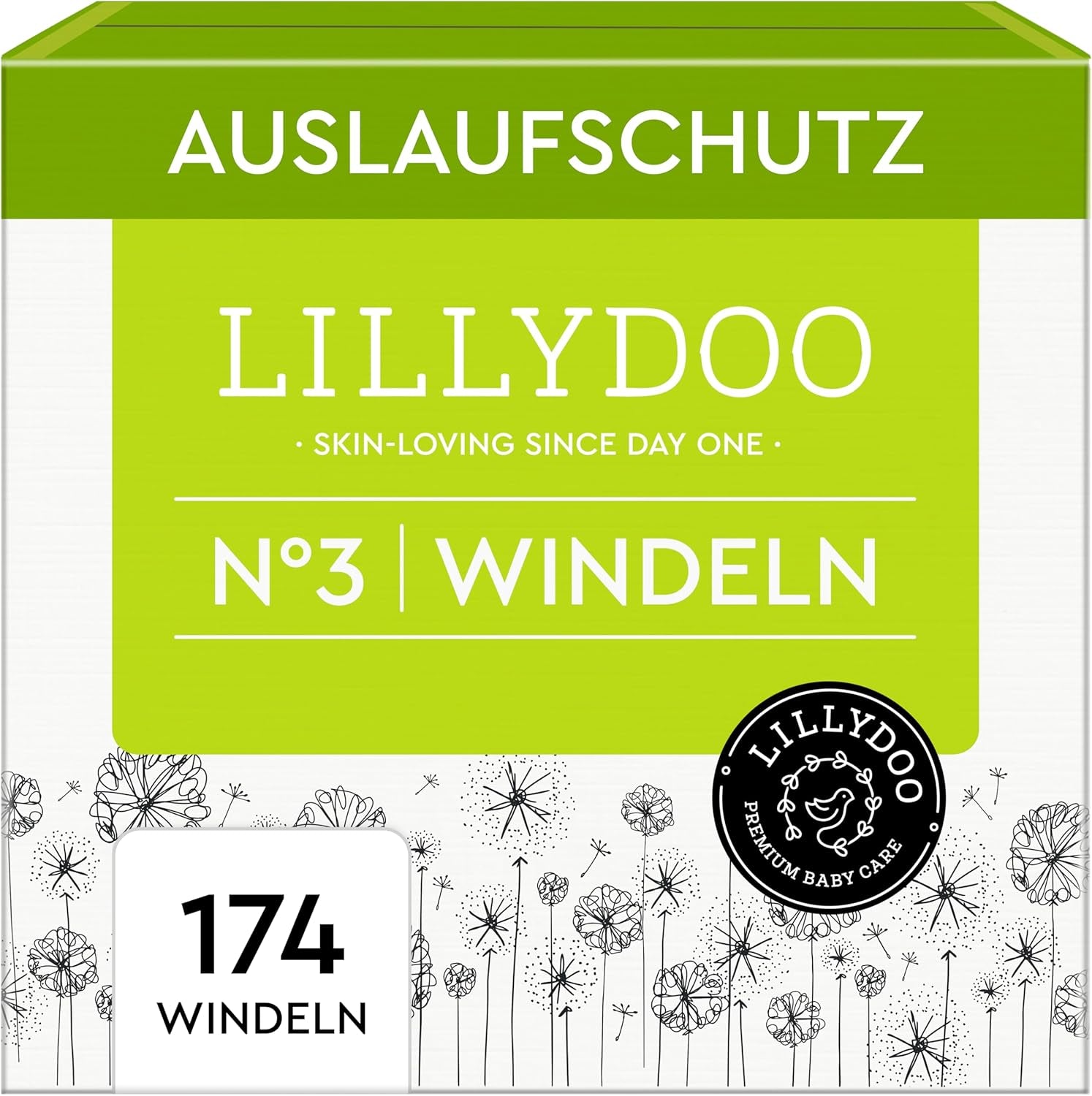 LILLYDOO Babywindeln hautfreundlich – Größe 3 (6–10 kg), 29 Stück, zuverlässiger Auslaufschutz, weich, parfümfrei und ohne Lotion für empfindliche Haut, dermatologisch getestet