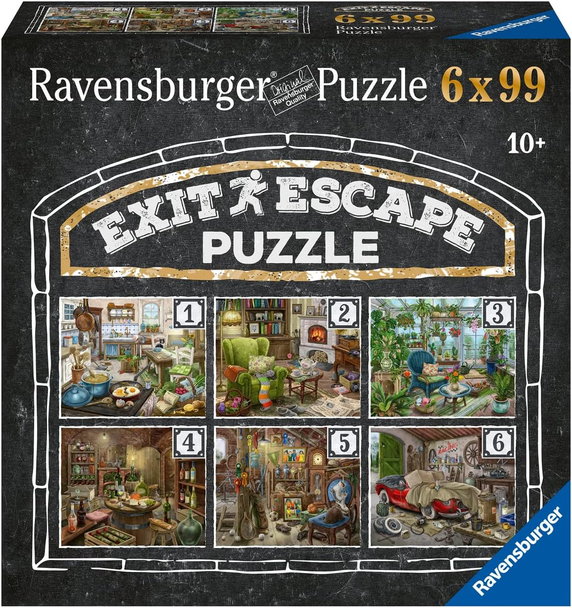 Ravensburger EXIT Puzzle – Das geisterhafte Herrenhaus – 6X 99-teiliges Puzzle für Puzzle-begeisterte Erwachsene und Kinder ab 10 Jahren. Puzzle Naty Shop Gothic