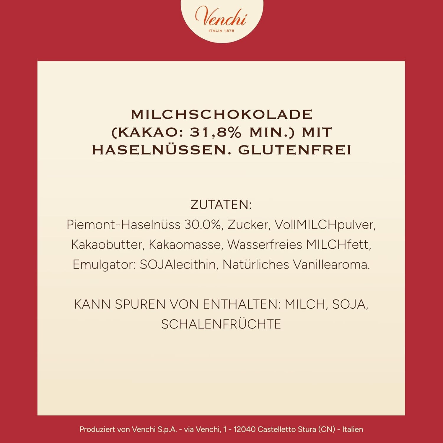 Venchi, Brutto&Buono, handgemachte Milchschokoladentafel in Tannenbaumform „Piedmont Forest Haselnuss“, 200 g, glutenfrei, limitierte Weihnachtskollektion, Geschenkidee