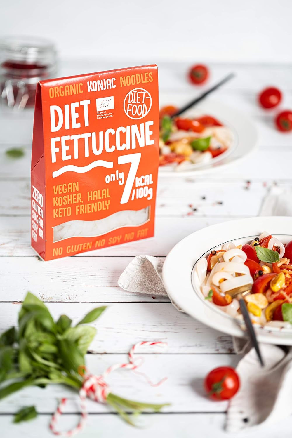 Fettuccine Konjac Nudeln Bio Shirataki Diät-Lebensmittel – 300 g, kohlenhydratarm, zuckerfrei, Keto, vegan, kalorienarm, glutenfrei und eifrei, hergestellt aus Konjac-Mehl