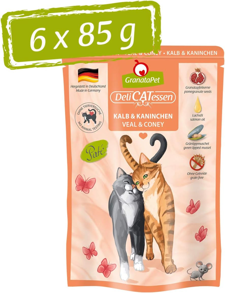 Granatapet Delicatessen Chicken PUR, hrană umedă pentru pisici, hrană fără cereale & fără zahăr adăugat, hrană pentru pisici cu conținut ridicat de carne & uleiuri de înaltă calitate, 6 X 400 G