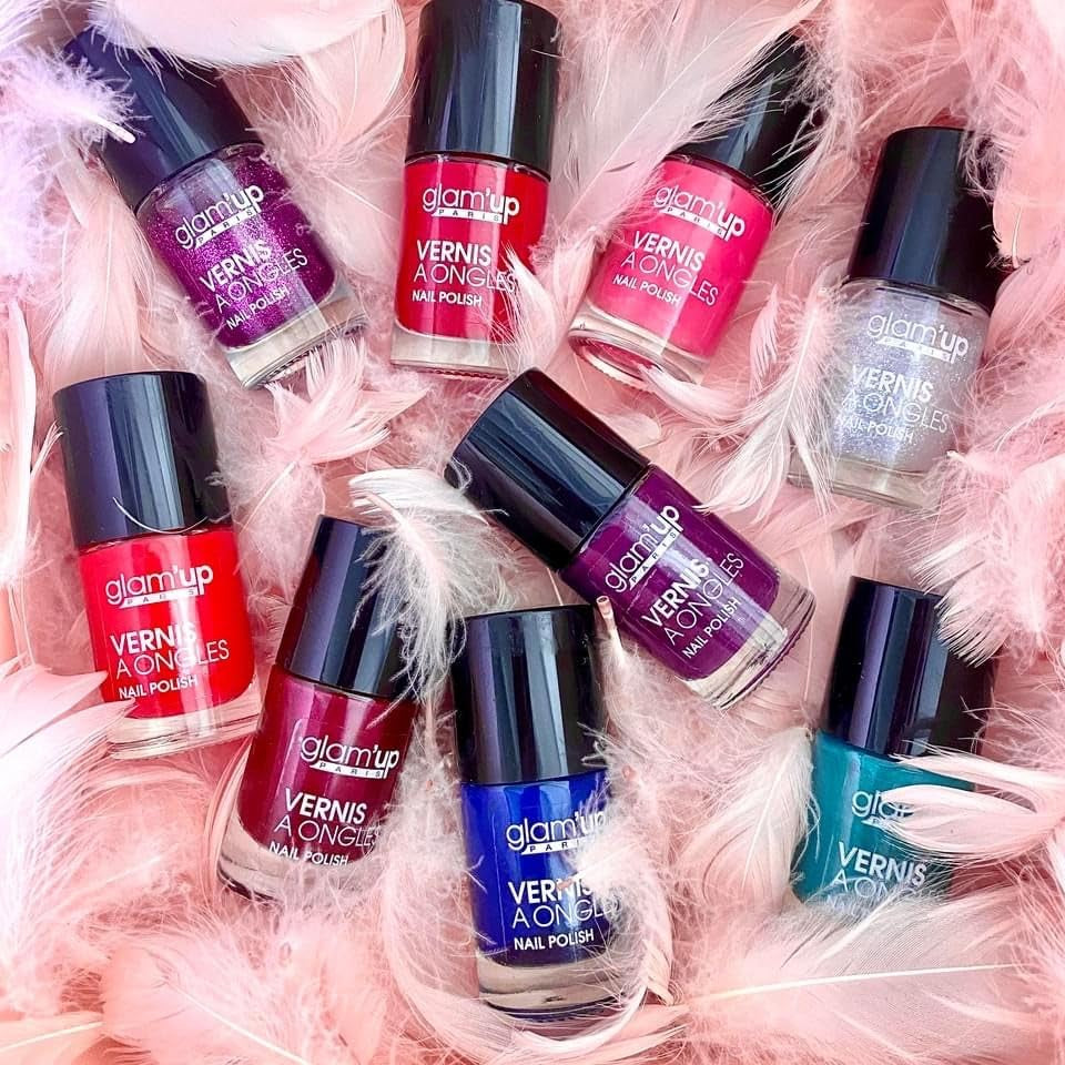 Glam'Up Paris, ultraglänzender, langanhaltender, schnell trocknender Nagellack, Nr. 129, rosa Glitzer