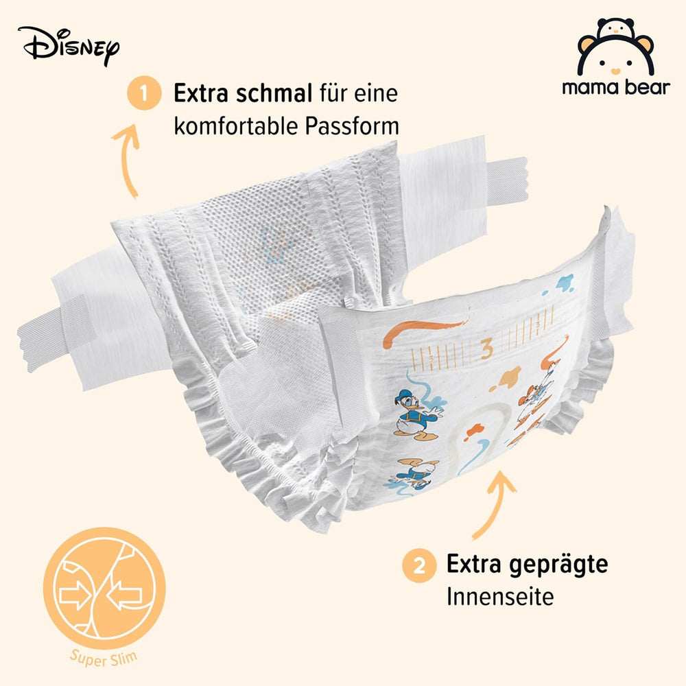 Amazon-Marke: Mama Bear Disney Ultra Dry Windeln, Größe 3 (4–9 kg) – Monatsbox, Weiß, 172 Stück (2 Packungen mit 86 Stück)