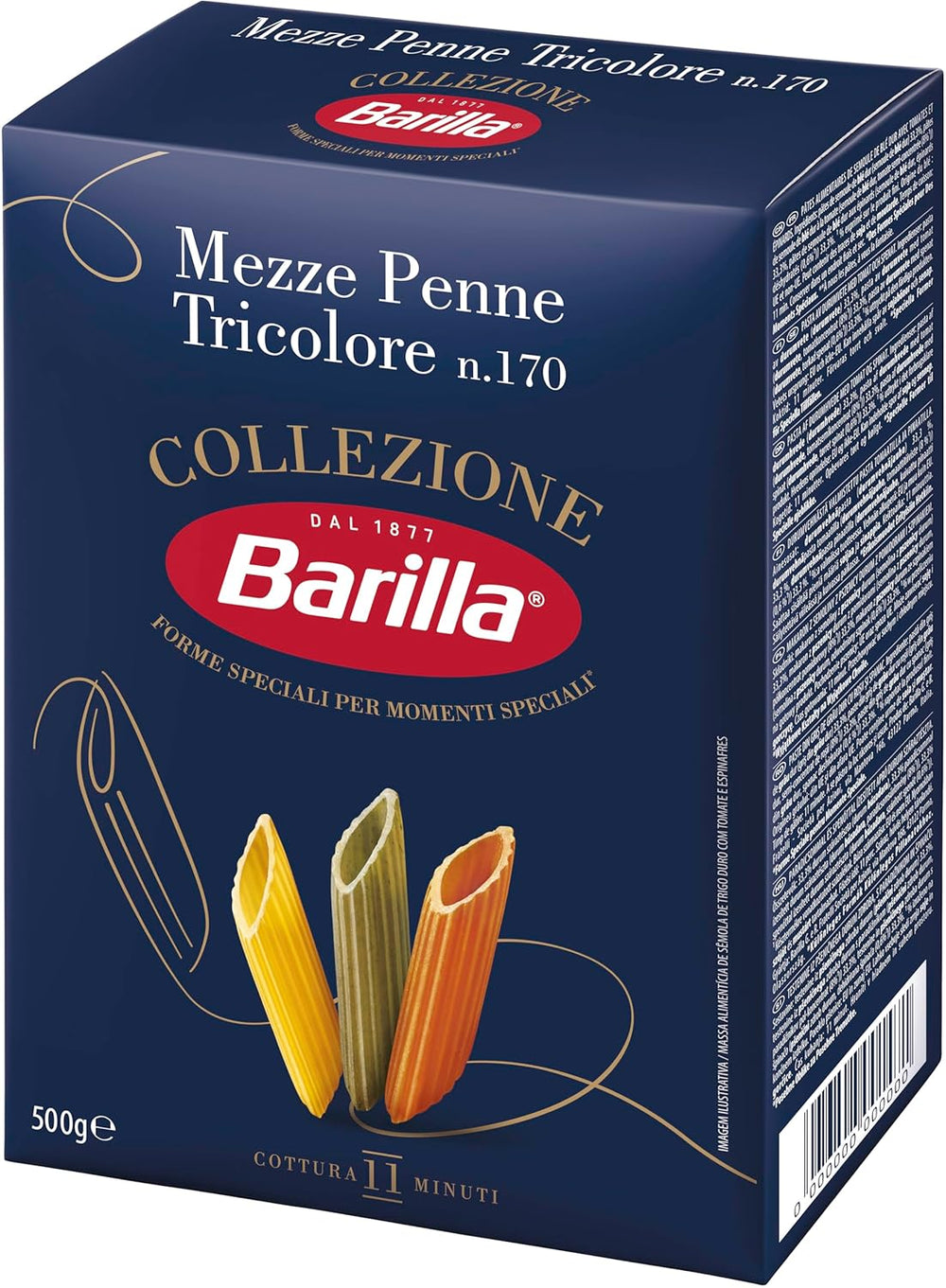 Barilla Collezione Mezze Penne Tricolore, 500 g