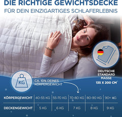 Samthus Gewichtsdecke 135 x 200 cm, 6 kg, Öko-Tex-zertifiziert – Entspannungsdecke aus 100 % Baumwolle – schwere Anti-Stress- und Therapiedecke – besser schlafen mit unserer schweren Decke – Gewichtsdecke. Betten und Decken. Besuchen Sie den Samthus-Store