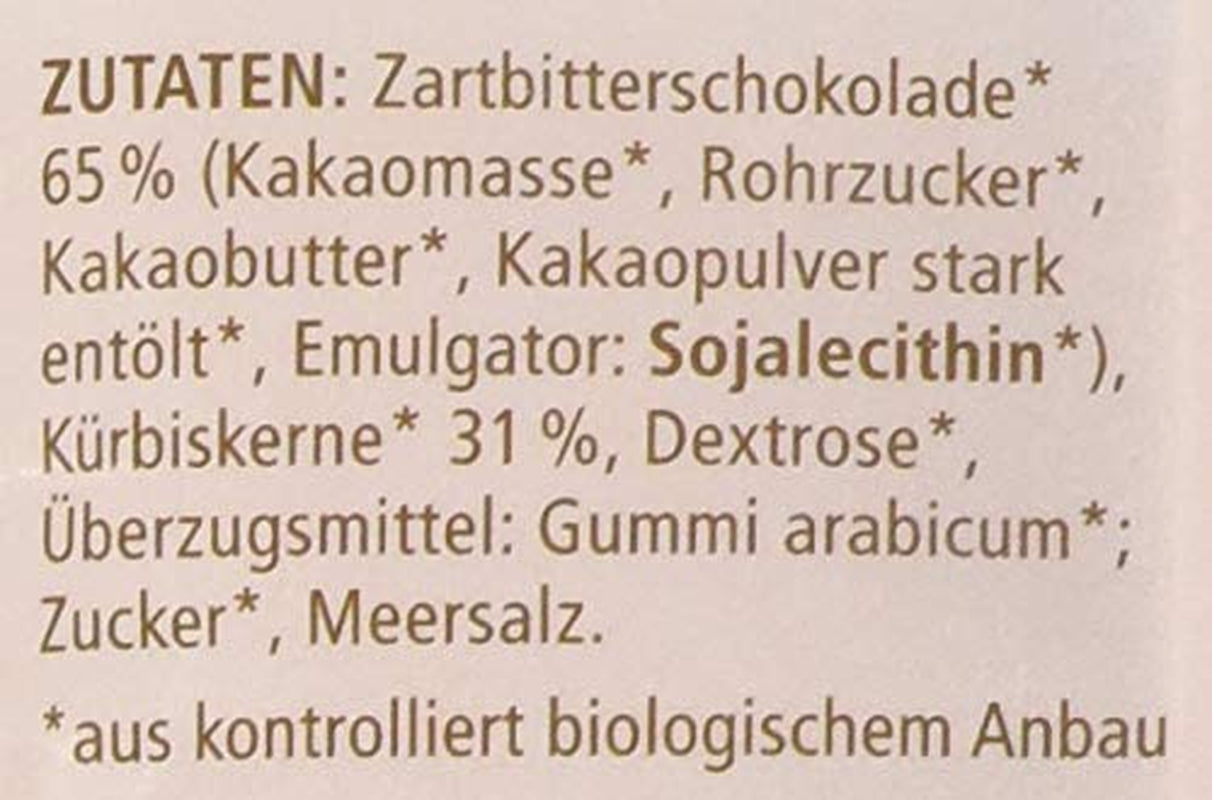 Landgarten Bio-Kürbiskerne in dunkler Schokolade – Veganer gerösteter Kürbiskern-Schokoladensnack – Magnesiumquelle – 1 x 50 g