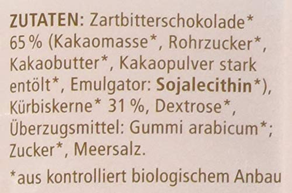 Landgarten Bio-Kürbiskerne in dunkler Schokolade – Veganer gerösteter Kürbiskern-Schokoladensnack – Magnesiumquelle – 1 x 50 g