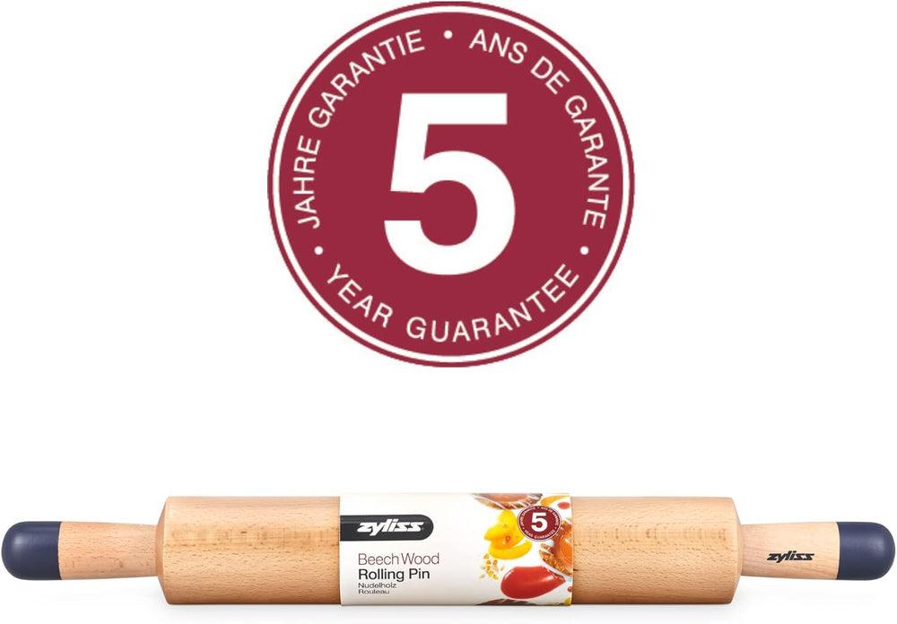 Zyliss E980212 Nudelhol, 47 cm, Holz/Silikon, Rollkuchen/Pizza/Baken/Teig/Mischungen, verantwortungsvoll angebautes Holz, Gewicht sorgt für gejämiges Rollen