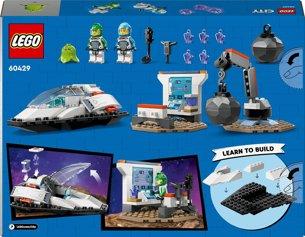 LEGO City Space Asteroid Recovery, jucărie spațială cu navă spațială, stație spațială, 2 minifigurine și o figurină extraterestră, cadou pentru copii, băieți și fete de la 4 ani 60429 Seturi de constructie Besuche den LEGO-Store