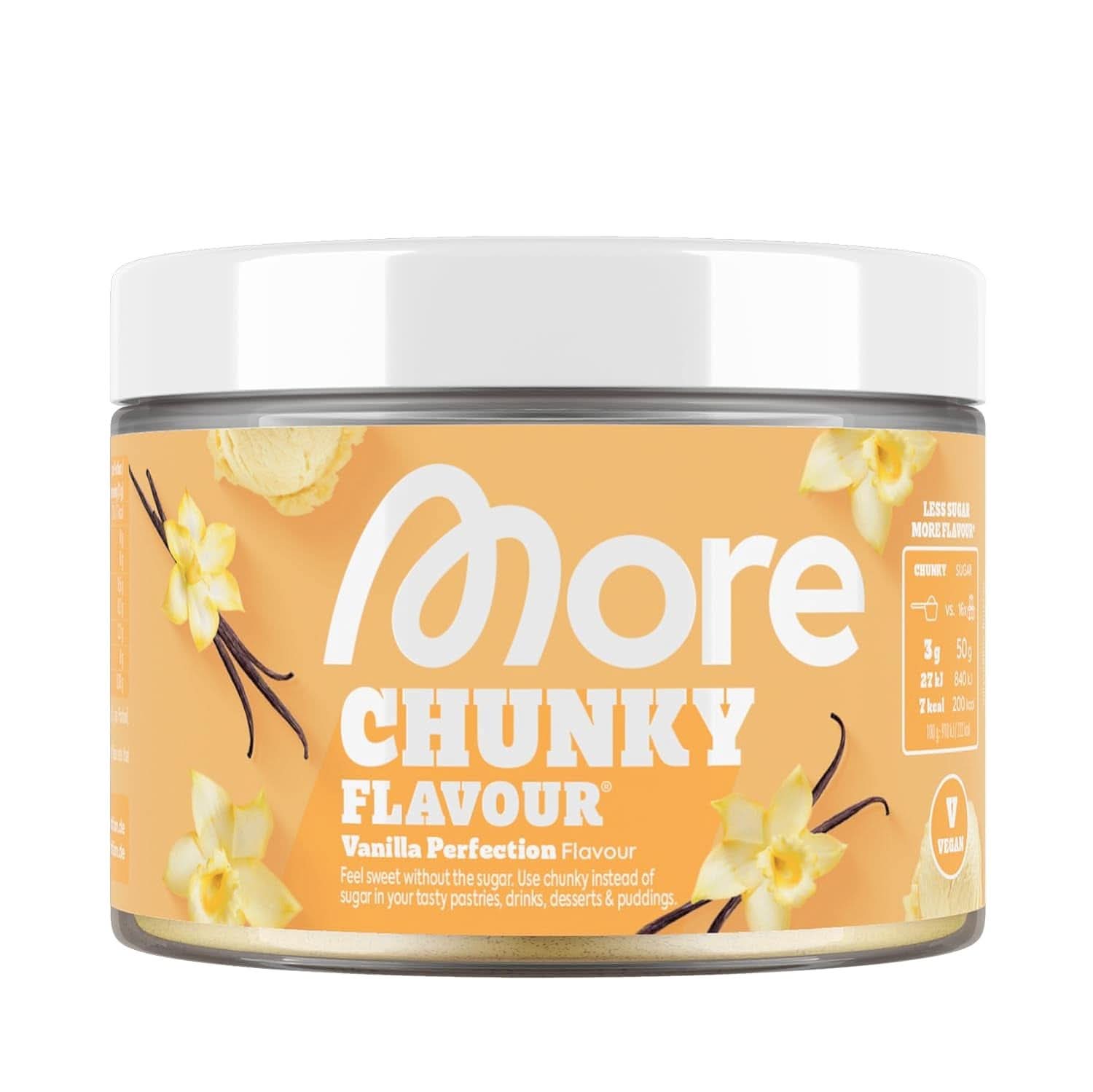 MEHR Chunky Flavour, Blueberry Cheesecake, Aromapulver zum Süßen mit Inulin und Laktase, 150 Gramm Süßstoffe Naty Shop 150 G (1Er Pack) Vanilla Perfection