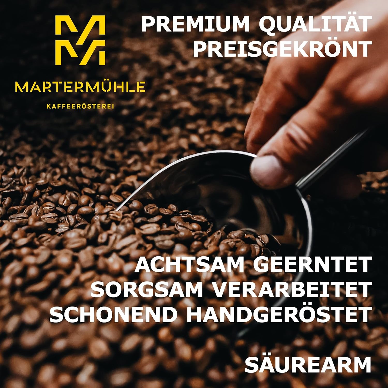 Martermühle Santos Kaffeebohnen 1kg mild I Arabica I Aromen: Mandel, Süssliche Milde I Ganze Kaffee-Bohnen schonend geröstet, säurearm