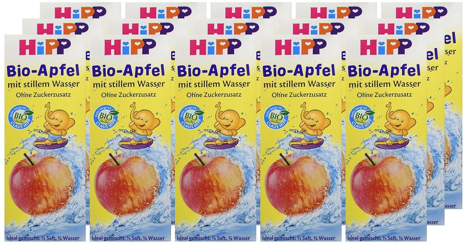 Hipp Bio-Apfelsaft mit klarem Wasser, 15er Pack (15 x 200 ml) Mutter und Kind Naty Shop