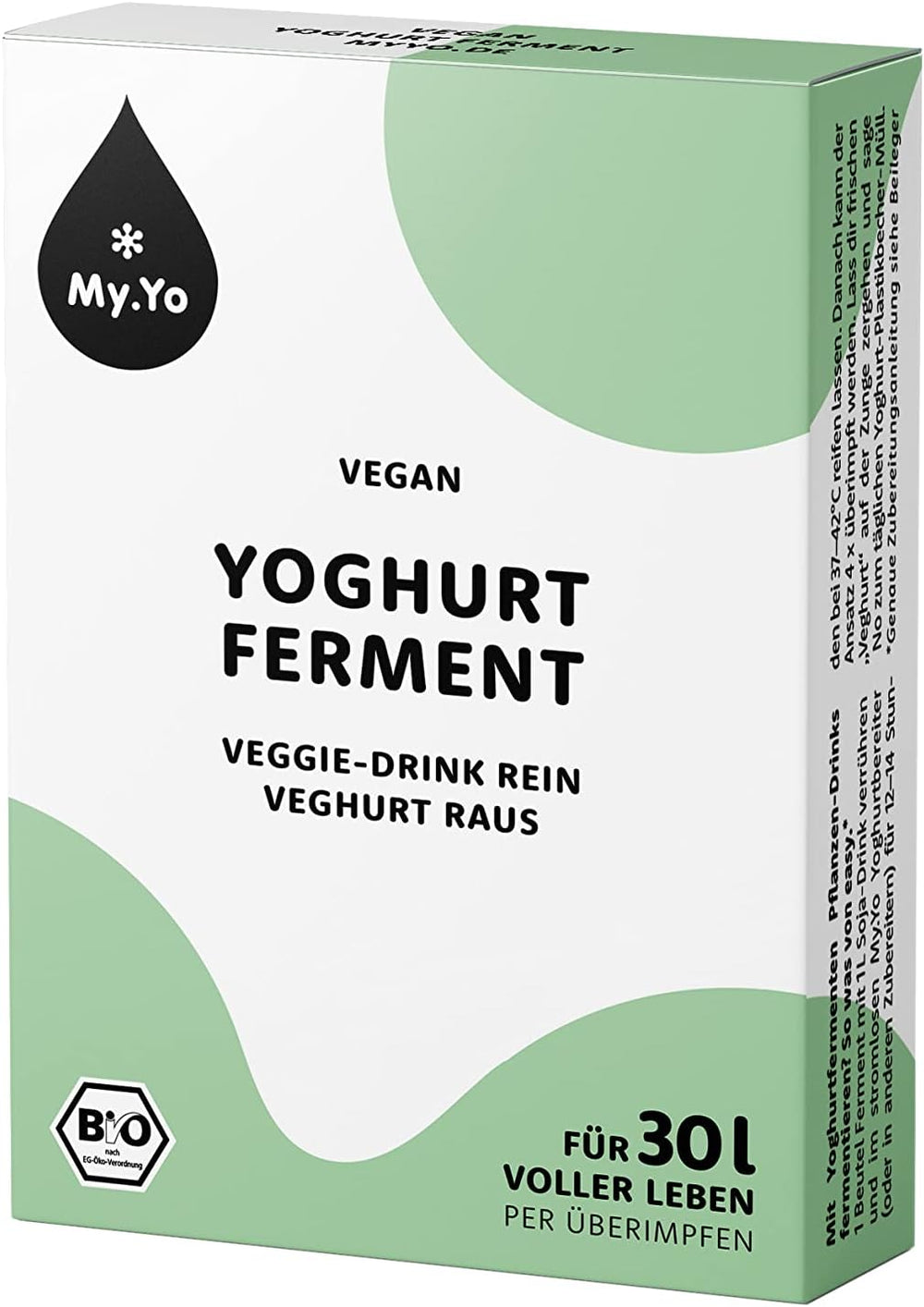 Bio Joghurtferment Vegan – 6x5g – Starterkulturen für 30L pflanzlichen Joghurt – ohne tierische Zusätze – DE-ÖKO-013 zertifiziert