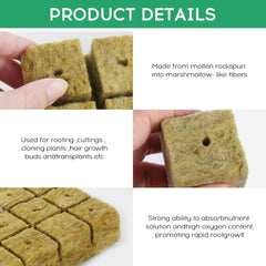 28 Steinwolle-Würfel, Steinwolle-Set, Steinwolle-Anzuchtmatte, erdlose Hydrokultur-Anzuchtmatte, Steinwolle-Würfel, Steinwolle-Würfel für Stecklinge, Klonen, Vermehrung, 4 x 4 x 4 cm